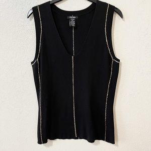 Pre-loved! Bob Mackie Studio Black Vneck Tank!